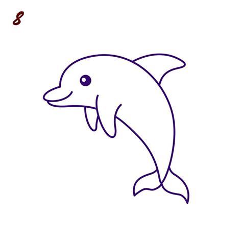 Easy Step-by-Step Dolphin Drawing