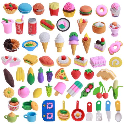 Buy Greentime 60Pcs Cute Erasers Kids Pencil Erasers Desk Pets Puzzle ...