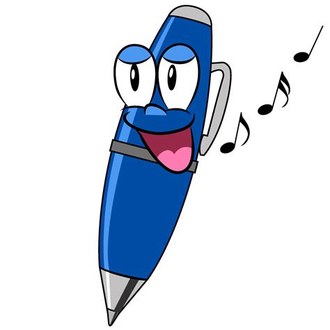 Free Singing Pen Cartoon Character Clipart | Charatoon