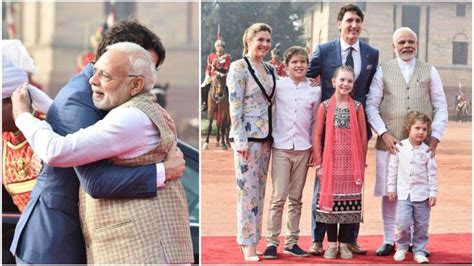 Narendra Modi Greets Justin Trudeau With His Signature Bear-Hug, Strikes Pose With Wife & Cute ...