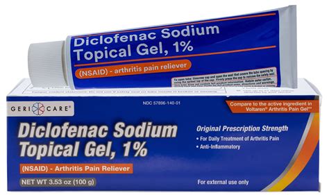 Topical Arthritis Pain Relief Gel Diclofenac Sodium 1% (NSAID) by GeriCare- Hand Wrist Elbow ...