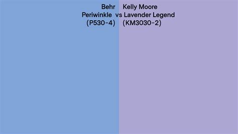 Behr Periwinkle (P530-4) vs Kelly Moore Lavender Legend (KM3030-2) side by side comparison