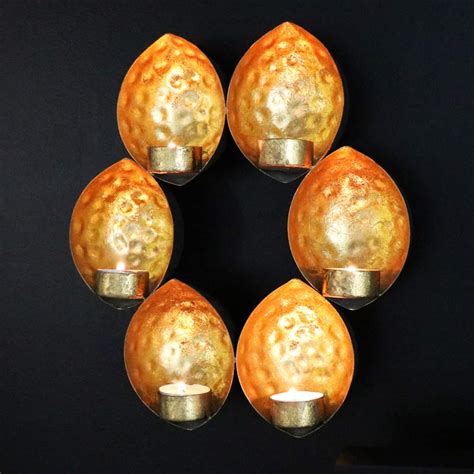 Wall Mounted Gold Sconce Tealight Holder