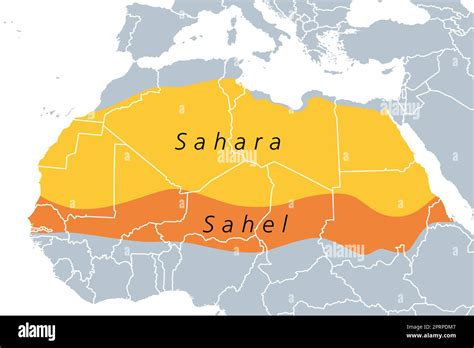 Vector Map Of The Sahara Desert And Sahel Zone Stock Vector, 56% OFF