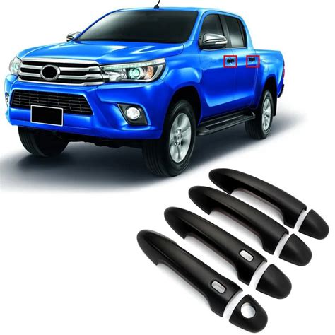 For Toyota Hilux Revo 2015 2016 2017 2018 Accessories Black Chrome Exterior Side Door Handle ...