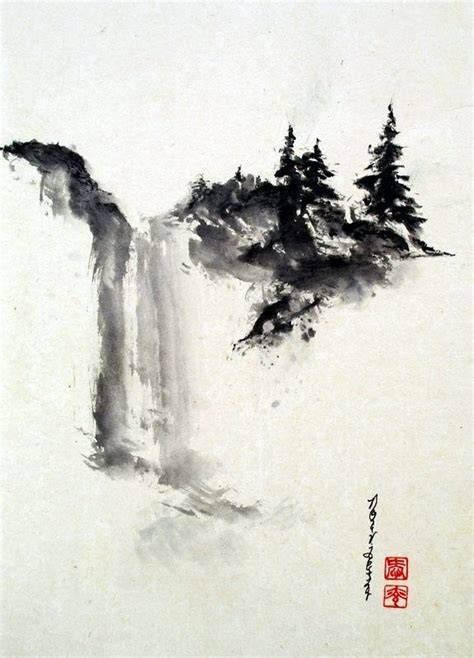 Japanese Ink Painting Landscape