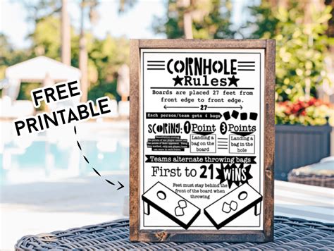 Cornhole rules printable - A girl and a glue gun