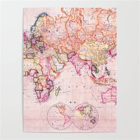 Vintage Map Pattern Poster by MapMaker | Society6