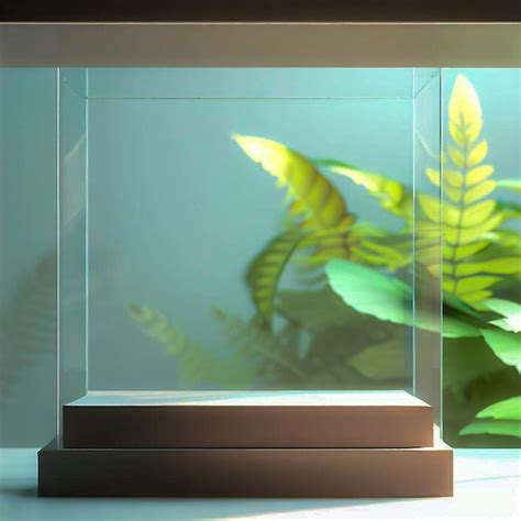 Premium AI Image | A glass aquarium with a plant in the background