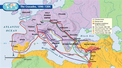 Map of The Crusades, 1096-1204 The Crusades were... - Maps on the Web