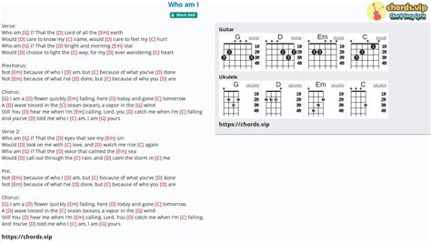 Chord: Who am I - tab, song lyric, sheet, guitar, ukulele | chords.vip