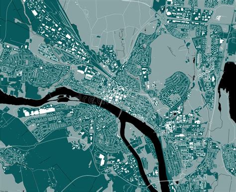 Map of the City of Umea, Sweden Stock Vector - Illustration of town ...