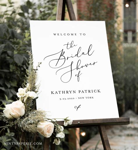 Minimalist Welcome Sign Template, Printable Modern Bridal Shower or ...