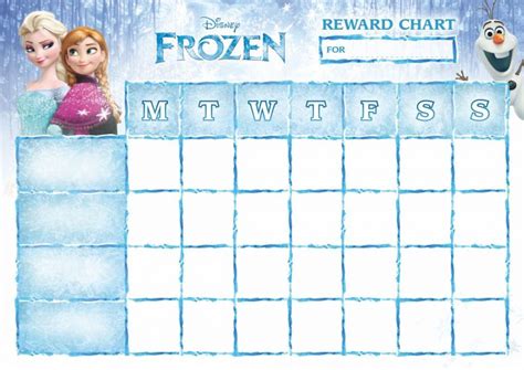 Frozen Potty Training Reward Chart