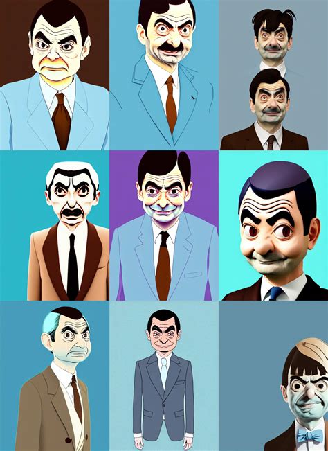 portrait of a mr. bean, in style of waerloga zhuo, | Stable Diffusion