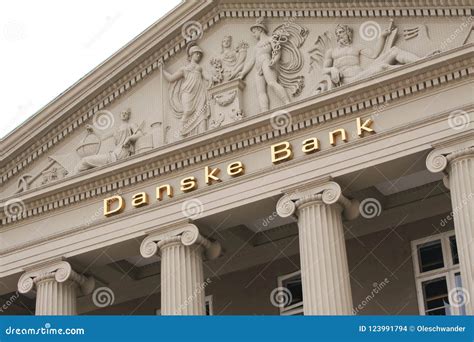 Danske Bank Logo on Wall of Headquaters. Danske Bank is the Largest Bank in Denmark and a Major ...