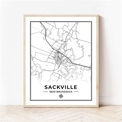 Sackville New Brunswick Map Print Map of Sackville New - Etsy Canada