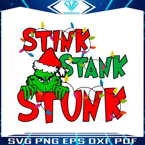 Stink Stank Stunk Grinch Xmas Lights SVG