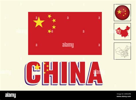 China flag and map in vector illustration Stock Vector Image & Art - Alamy