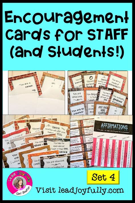 Encouragement Cards for STAFF (or Students!) SET 4 | Lead Joyfully in 2021 | Encouragement cards ...