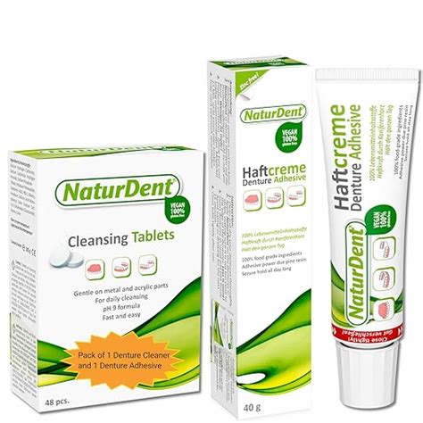 Amazon.com : Natural Strong Denture Adhesive Cream NaturDent Holds ...