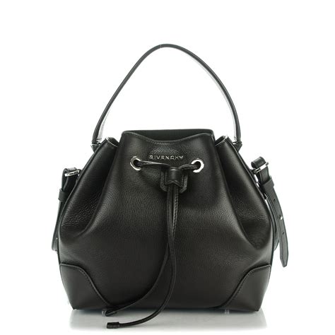 GIVENCHY Calfskin Small Lucrezia Drawstring Bucket Bag Black 143433