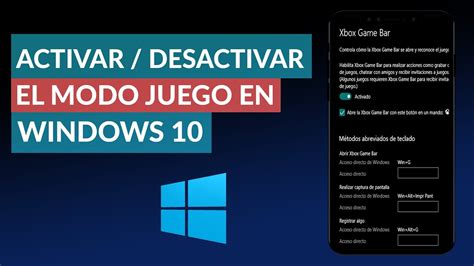 Cómo Activar o Desactivar el Modo Juego en Windows 10 Paso a Paso - YouTube