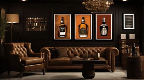 Luxurious Whiskey and Cigar Lounge with Dark and Moody Man Cave Vibes ...