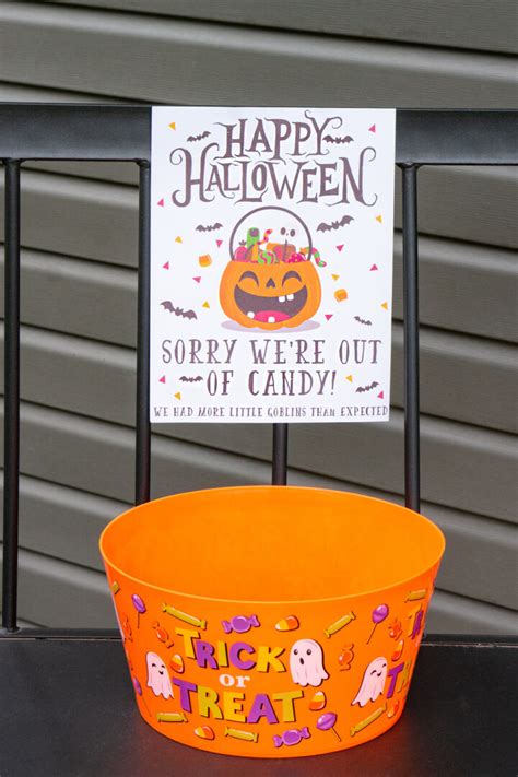 Free Halloween Candy Printable Sign Set: No Sign Up Needed