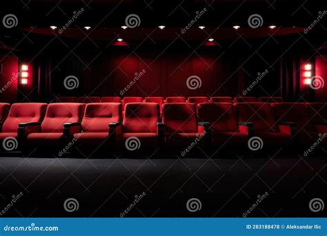 Red Seats in Cinema or Theatre Interior. Empty Movie Theater. Copy Space. Generative Ai Stock ...