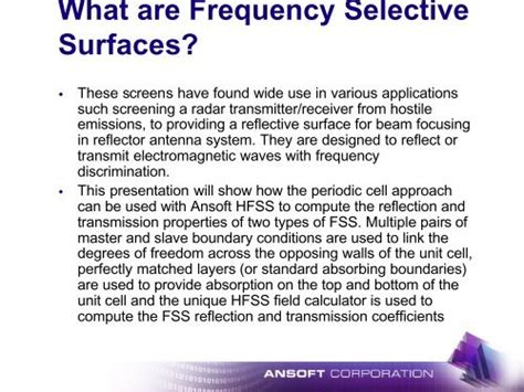 Presentation - Frequency Selective Surfaces