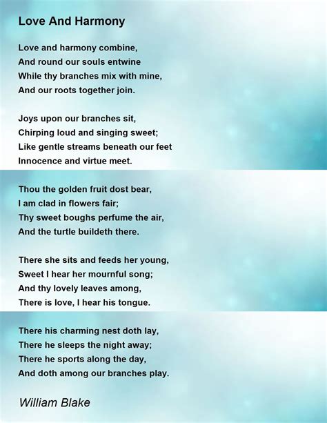 Love And Harmony Poem by William Blake - Poem Hunter