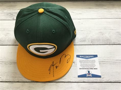 Aaron Rodgers Autographed Signed Green Bay Packers Hat Beckett Beckett ...