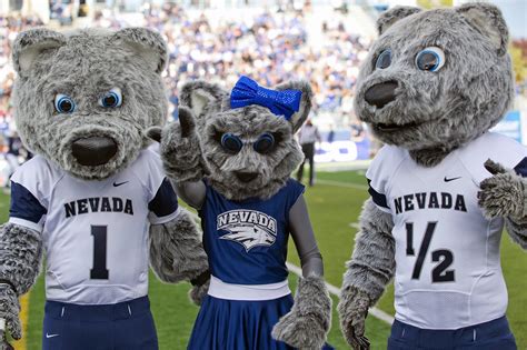 Nevada Wolfpack mascots Alphie, Luna, and Wolfie Jr. | College Mascots ...