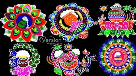 Latest Simple Makar Sankranthi Kolam Designs & Patterns 2022 | Easy & Beautiful Rangoli Designs ...