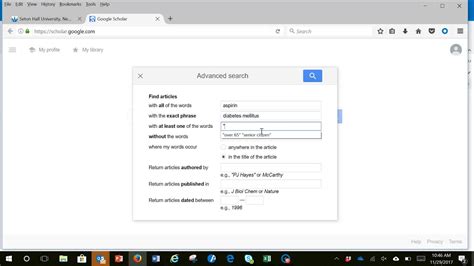 Google Scholar Advanced Search - YouTube