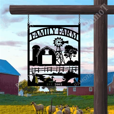 Custom Metal Family Farm Sign, Welcome To Farm Sign Gift For Family ...