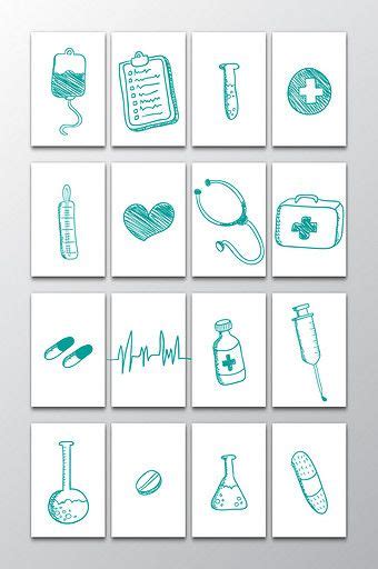 16 vector hand-drawn medical icons | Medical icon, How to draw hands, Medical clip art