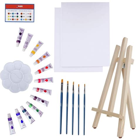 Art Canvas Paint Set Supplies – 22-Piece Canvas Acrylic Painting Kit ...