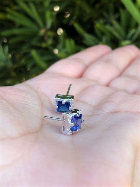 Blue Sapphire Earrings. Tanzanite Earrings. Gemstone Earrings. - Etsy