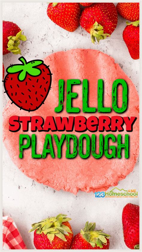 No Cook, Scented Strawberry Jello Playdough Recipe for Summer No Cook Playdoh, Easy Playdough ...