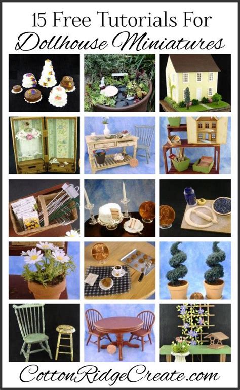 15 Free Tutorials For Dollhouse Miniatures | Dollhouse miniatures diy, Doll house crafts ...