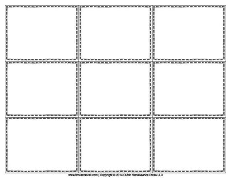 Blank Flash Card Templates | Printable Flash Cards | PDF Format – Tim's Printables | Flash card ...