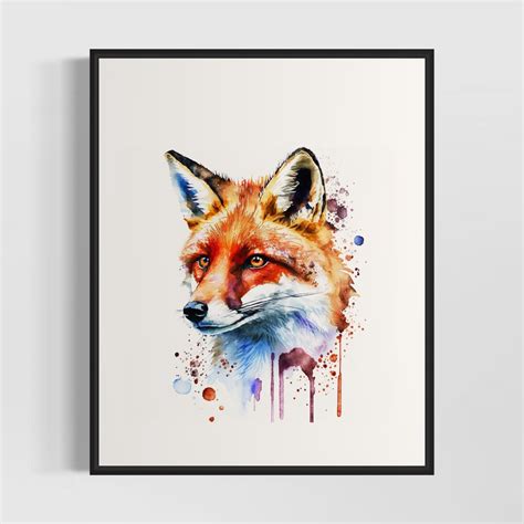 Red Fox Art Print Red Fox Painting Wall Art Poster Original - Etsy