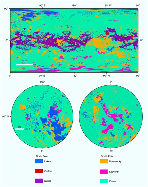 Researchers Create Global Geologic Map of Saturn’s Moon Titan | Planetary Science | Sci-News.com