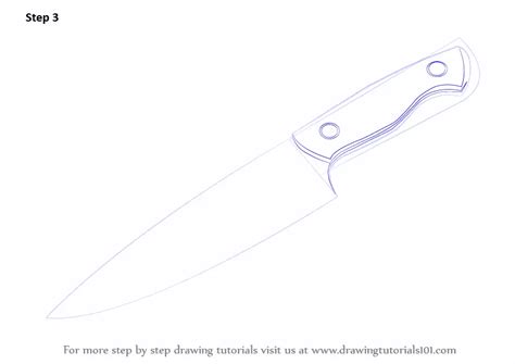 Learn How to Draw a Knife (Tools) Step by Step : Drawing Tutorials