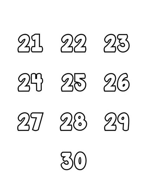 Free Printable Tracing Numbers: Bubble Numbers Set 41 to 50