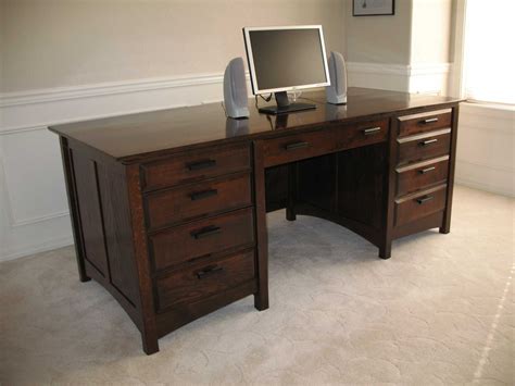 Dark Wood Desk Specs and Review | Oak desk, Desk plans, Desk