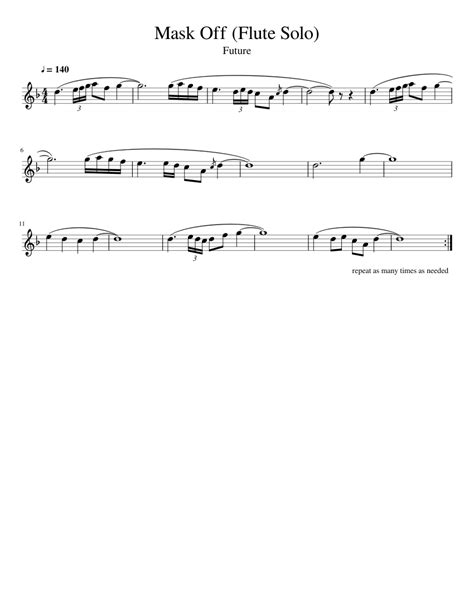 Mask Off Flute Solo Sheet music for Flute (Solo) | Musescore.com