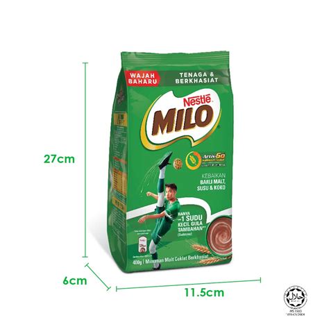 NESTLÉ MILO ACTIV-GO CHOCOLATE MALT POWDER Soft Pack 400g x 2 packs | New PGMall